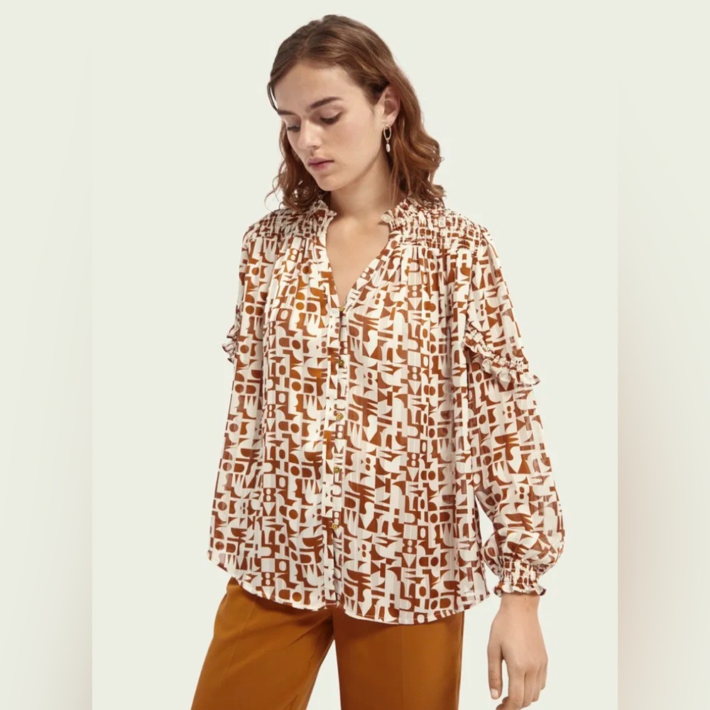 Scotch & Soda Printed Sheer Shirt✨